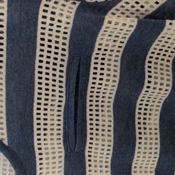 Converse One Star XL Blue and White Striped Polyester Cotton Rayon T - Picture 3 of 5